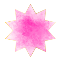 Gold Rahmen mit spritzt von Rosa Aquarell Bürste png