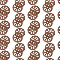 Pattern of an old wooden wheel on a white background. Seamless pattern in a cowboy theme. Vector texture. Printing on textiles and paper. The packaging is simple