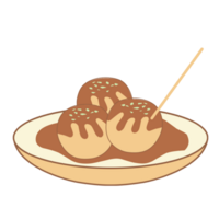 takoyaki comida ilustración png