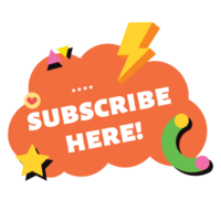 subscribe here  sticker retro png
