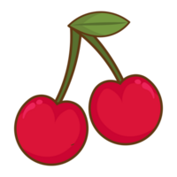 cereja fruta vegetal preencher estilo png