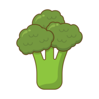 Broccoli Fruit Vegetable White Outline Style png