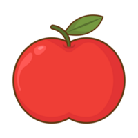 Apple Fruit Vegetable White Outline Style png