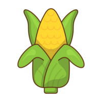 Corn Fruit Vegetable White Outline Style png