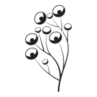 Round Leaf Flower Graphic Sketch Drawing Outline Style png