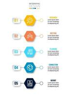 Infographic template business concept with workflow. vector