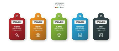 Infographic template business concept with step. vector