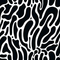 Vector seamless organic shapes pattern. Black and white blob texture, dots, smooth shapes.