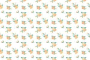 A tiny orange flower as seamless pattern background vector