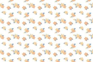 A tiny orange shade flower as seamless pattern background vector