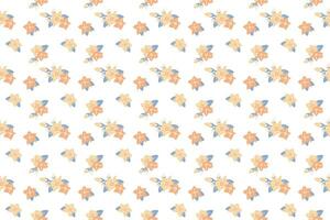 A tiny orange shade flower as seamless pattern background vector