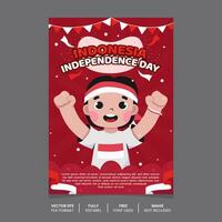 plantilla de póster del evento del día de la independencia de indonesia, día de celebración de la independencia de indonesia vector