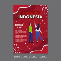 plantilla de póster del evento del día de la independencia de indonesia, día de celebración de la independencia de indonesia vector