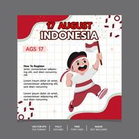 Indonesia independence day event social media template, Indonesia independence celebration day vector