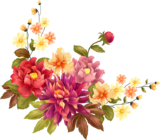pintura de flores colorida elegante decoração clássica png
