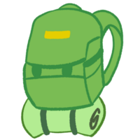 verde mochila para viagem e acampamento png