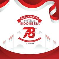 indonesio independencia día póster y bandera celebracion 17 agosto vector