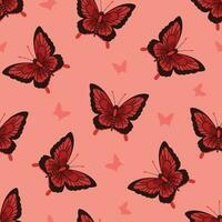 Seamless pattern of multiple butterflies. Contemporary composition for print vector