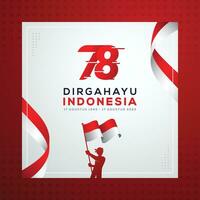 Indonesian independence day poster and banner celebration 17 August vector
