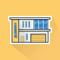 Illustration Vector of Yellow Modern House in Flat Design