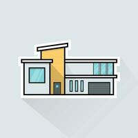 Illustration Vector of White Modern House in Flat Design