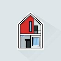 Illustration Vector of Red Modern House in Flat Design