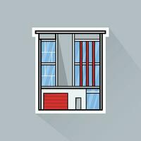 Illustration Vector of Gray Modern House in Flat Design