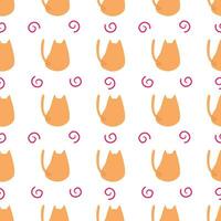 Cute cat cartoon seamless pattern background for illustration, book, wallpaper, wrapping vector