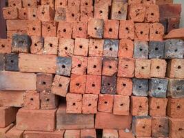 red brick pattern texture background used for building industry photo