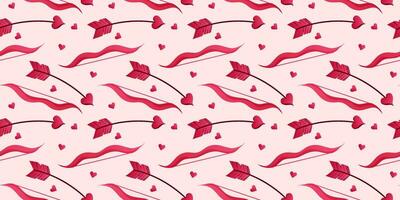 Valentine s Day seamless pattern. Cupid s trills and bow. Vector. Can be used to create charming and romantic designs for greeting cards, gift wrapping, stationery, or other love-themed materials. vector