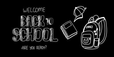 Back to School Doodle Banner. Can be used for creating banners or headers for educational websites or blogs, Creating educational materials, designing invitations or flyers. vector