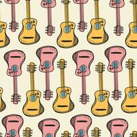The guitar is a seamless pattern in cowboy style. Vector illustration. can be used for music-related merchandise, western-themed decorations, or promotional materials for country music events