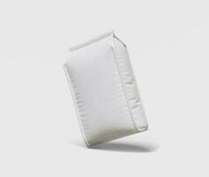 Pouch packaging white color and craft paper or cartoon realistic texture photo