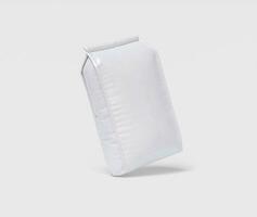 Pouch packaging white color and craft paper or cartoon realistic texture photo