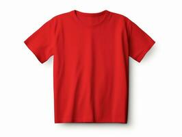 isolated opened red t-shirt photo