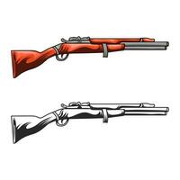 Hunting gun vector illustation and also black and white design