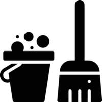 Bucket icon symbol vector image. Illustration of the bucket cleaning equipment washing outline design image. EPS 10