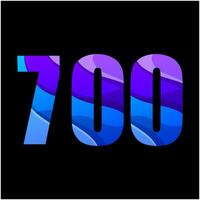 number 700 colorful gradient logo design vector