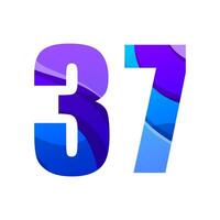 vector number 37  colorful gradient design