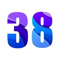 vector number 38 colorful gradient design