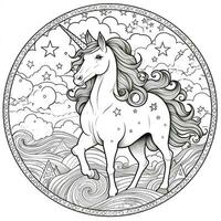 Unicorn Coloring Pages Cartoon Style photo