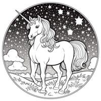 Unicorn Coloring Pages Cartoon Style photo