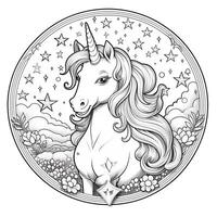 Unicorn Coloring Pages Cartoon Style photo