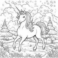 Unicorn Coloring Pages Cartoon Style photo