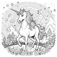 Unicorn Coloring Pages Cartoon Style photo