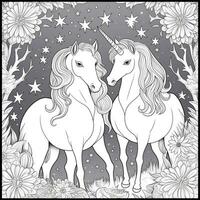 Unicorn Coloring Pages Cartoon Style photo