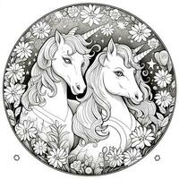 Unicorn Coloring Pages Cartoon Style photo