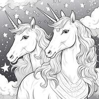 Unicorn Coloring Pages Cartoon Style photo