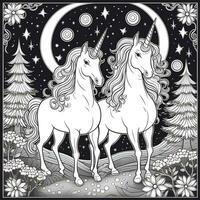 Unicorn Coloring Pages Cartoon Style photo