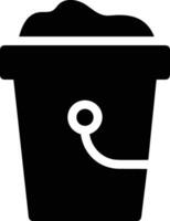 Bucket icon symbol vector image. Illustration of the bucket cleaning equipment washing outline design image. EPS 10